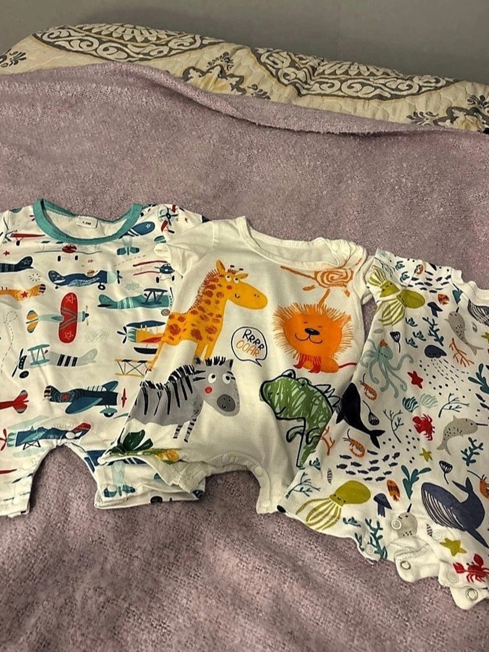 Baby Animal Print Footies 3-Piece Set